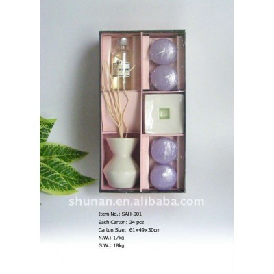 Aroma Candle Essential Oil Reed Diffuser & Incense Stick Gift Set